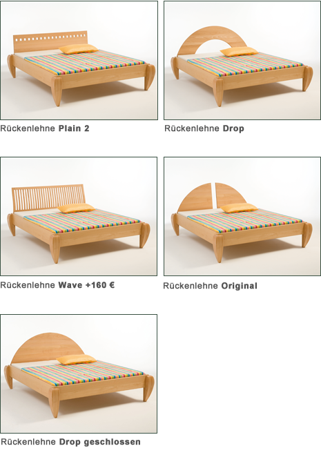 Rückenlehnen für das Feng Shui Bett Rion