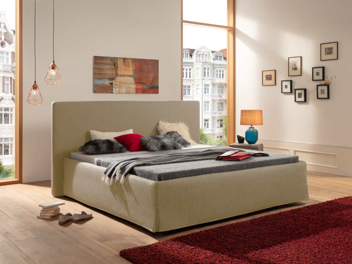 Boxspringbett Elaya, Beige