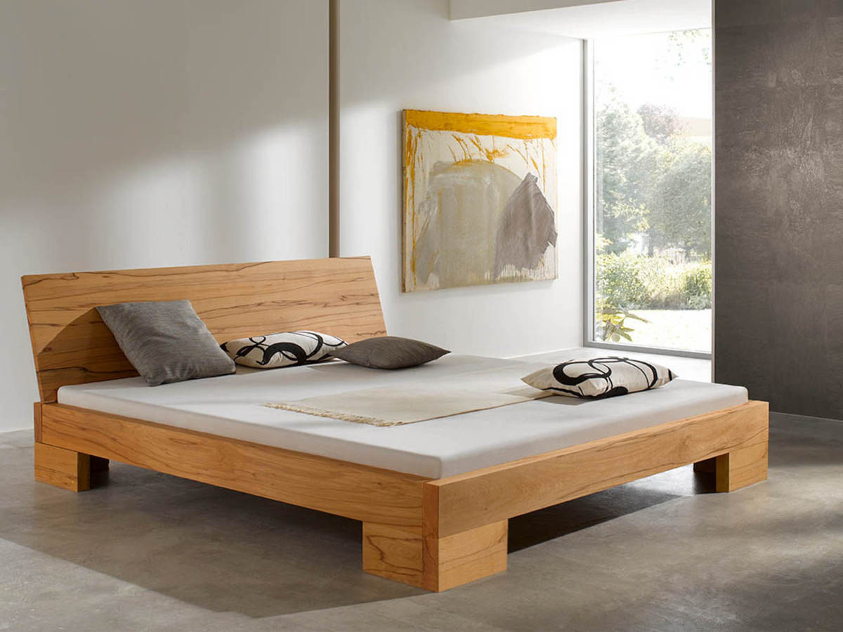 Designerbett Pure, Buche geölt, Größe 200x180cm