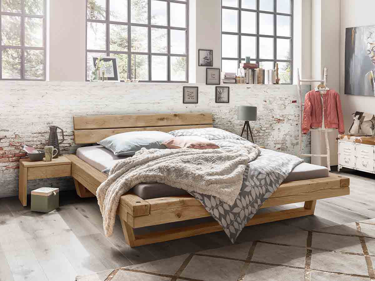 TPT Balkenbett Schwebebett Wildeiche „Berlin“