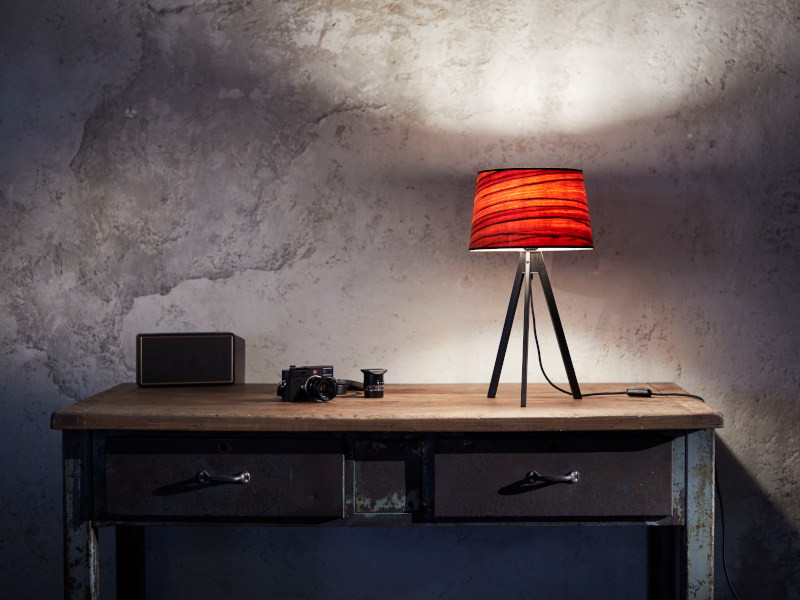 Attica Tischlampe | Holz Furnier Lampe Apfel Tineo 