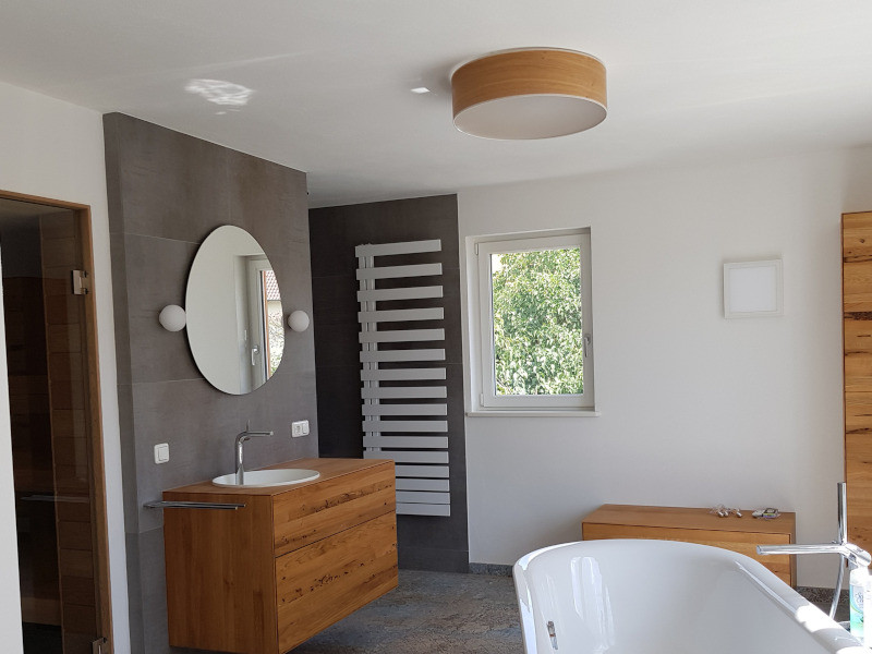 Deckenleuchte Discus Klein Eiche Badezimmer