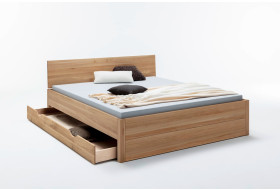 Massivholz Bett mit Bettkasten, Mod. Lotta