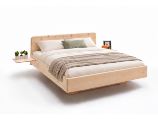 Zirbenholzschwebebett Innsbruck mit_Anstecktischen_Seitenansicht  po24143