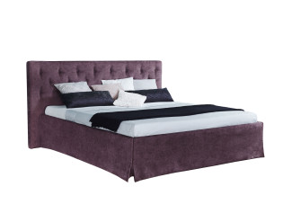 Metallfreies Luxuspolsterbett Elaya II, Bezugsstoff GLENVILLE - GRAPE, Lehne Chesterfield Steppung