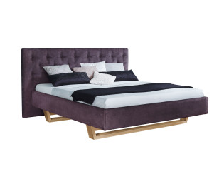 Metallfreies Luxuspolsterbett Valka II, Bezugsstoff GLENVILLE - GRAPE, Lehne Chesterfield