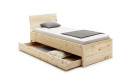 Zirbenholz_Seniorenbett_Tarja_mit_geöffnetem_Bettkasten