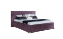 Metallfreies Luxuspolsterbett Elaya I, Bezugsstoff GLENVILLE - GRAPE, Lehne glatt