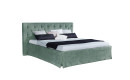 Metallfreies Luxuspolsterbett Elaya II, Bezugsstoff GLENVILLE - SEA MIST, Lehne Chesterfield Steppung