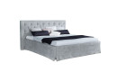 Metallfreies Luxuspolsterbett Elaya II, Bezugsstoff GLENVILLE - STEEL, Lehne Chesterfield Steppung