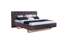 Metallfreies Luxuspolsterbett Valka II, Bezugsstoff GLENVILLE - GRAPE, Lehne Chesterfield