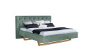 Metallfreies Luxuspolsterbett Valka II, Bezugsstoff GLENVILLE - SEA MIST, Lehne Chesterfield