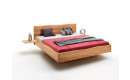 Holzschwebebett Schwangau, Eiche geölt, Größe 200x180cm, <br />Bettunterschubkasten sowie Ansteckttischchen sind opt. lieferbar,Wildeiche
