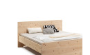 metallfreies Zirben-Designerbett Dorothee mit Massivholzhocker in Zirbe, Detail Lehne