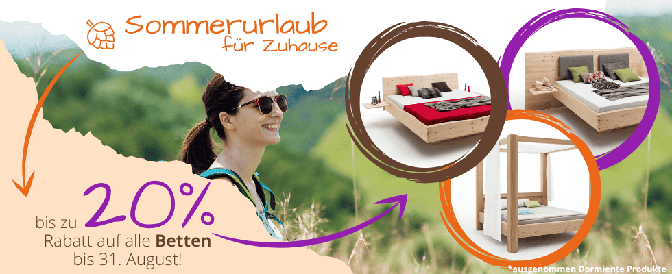 Bild: Sommerurlaub für Zuhause - bis zu 20% Sommerrabatt auf alle Betten bis 31. August 2025