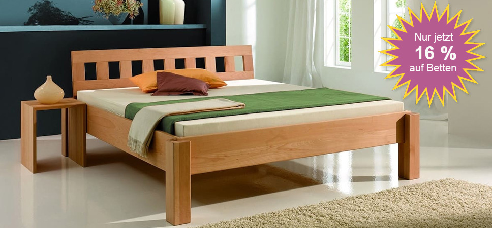 Massivholzbett Quader