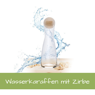 Zirbenecke Wasserkaraffen in Zirbe